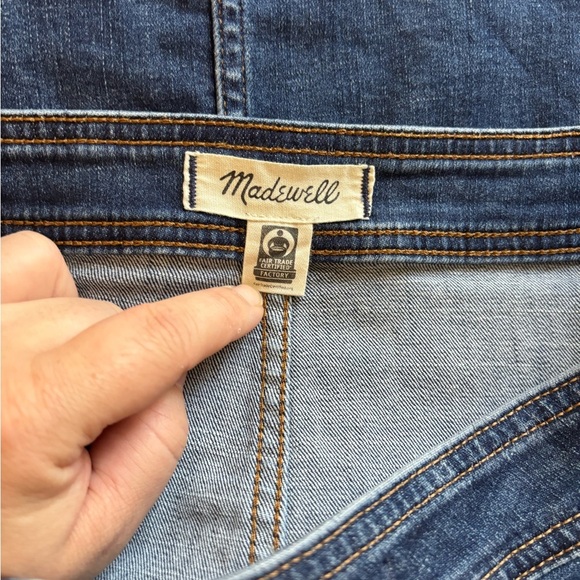 Madewell Stretch Denim A-Line Mini Skirt Salisbury Wash Patch Pocket Edition 12 - Picture 5 of 7
